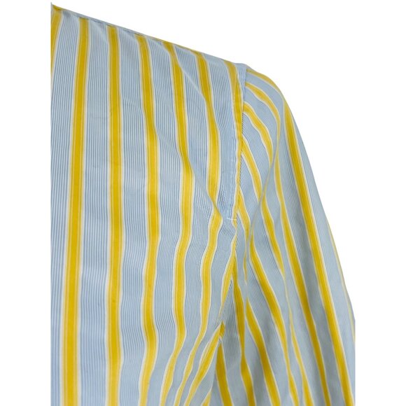Vintage J.Crew Haberdashery Button-Up Blue & Yellow Striped Shirt - Picture 3 of 11